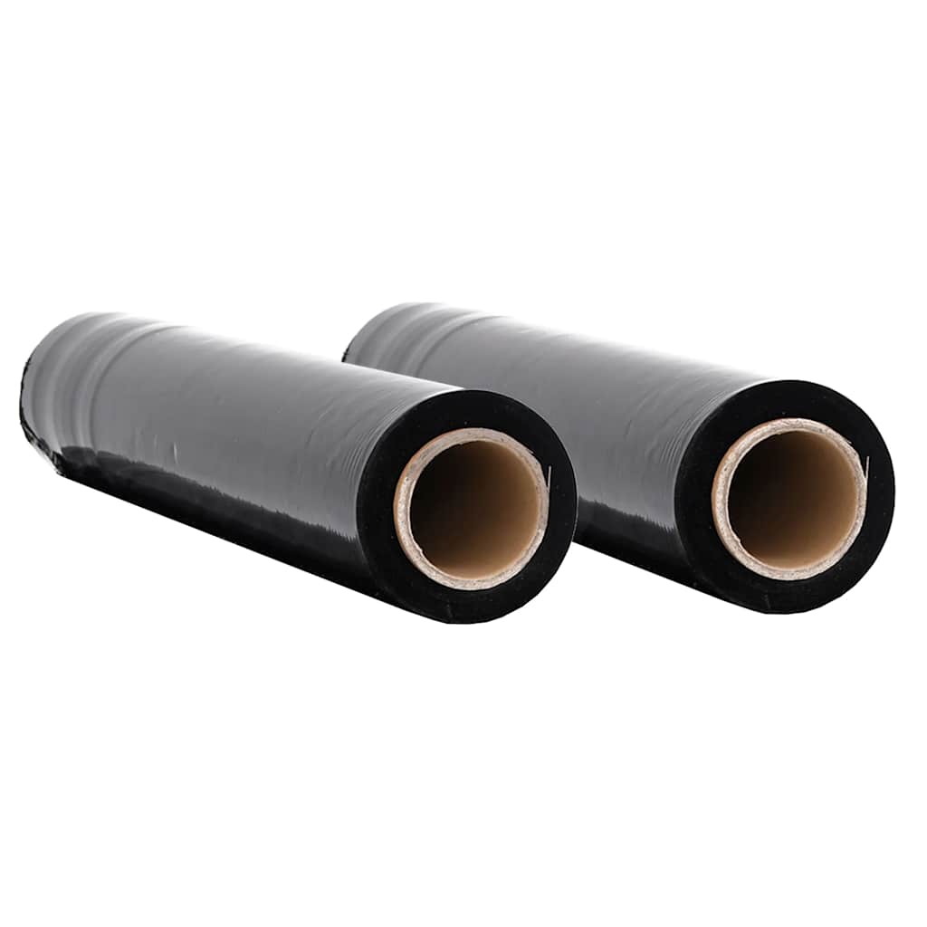 vidaXL Folia stretch 2 szt. Czarna 30 μm 50 cm x 300 m