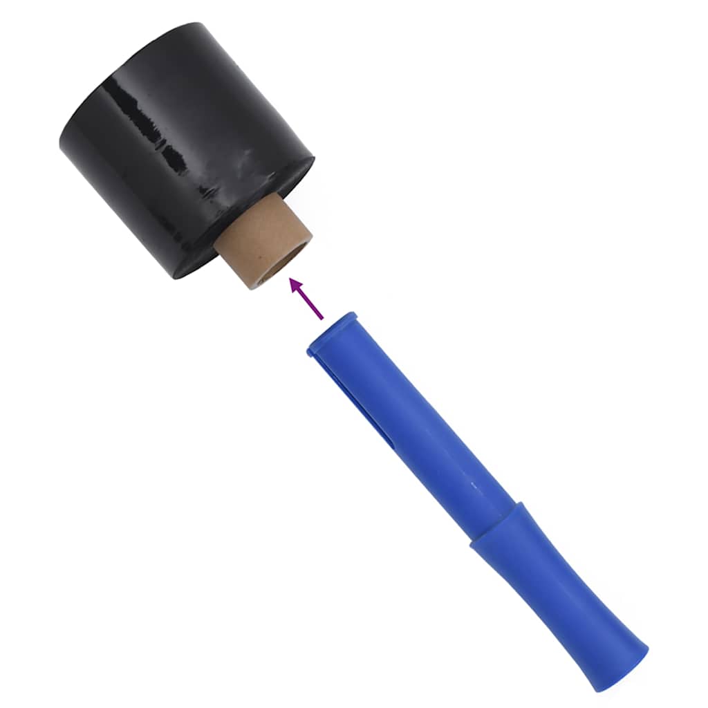 vidaXL Folie stretch 10 szt. Czarne 23 µm 10 cm x 300 m