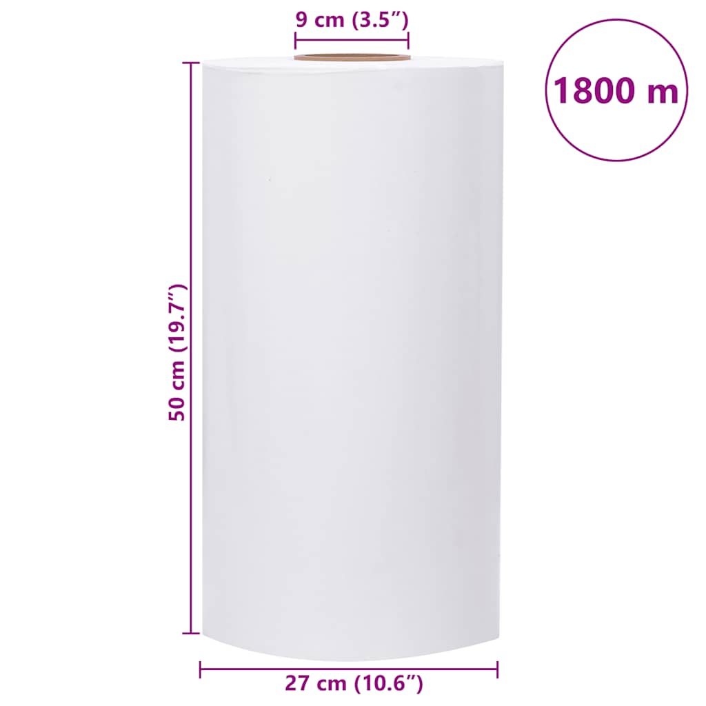 vidaXL Folia stretch rolnicza biała 25 µm 50 cm x 1800 m