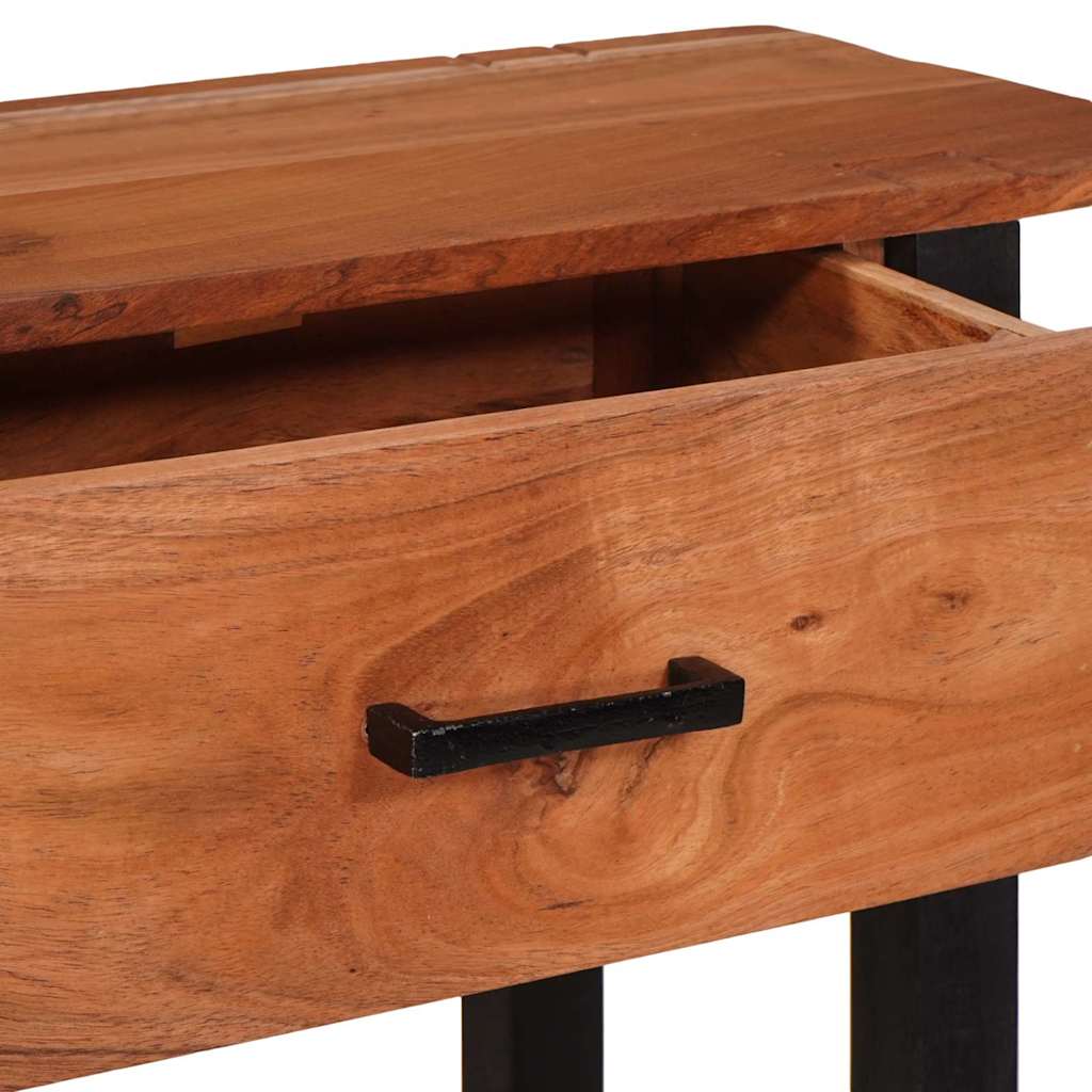vidaXL Konsola z szufladą z półką Brązowy i czarny 110 x 30 x 75 cm