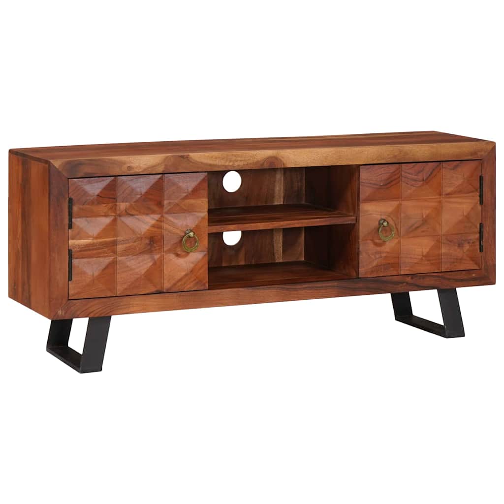 vidaXL Szafka pod telewizor z półką miodowy brąz 112 x 30 x 48 cm