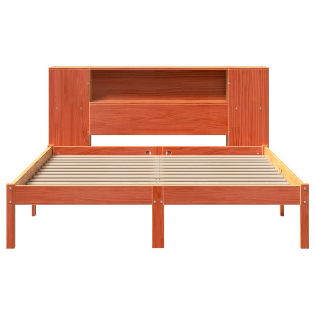 vidaXL Łóżko z regałem, bez materaca, 135x190 cm, drewno sosnowe