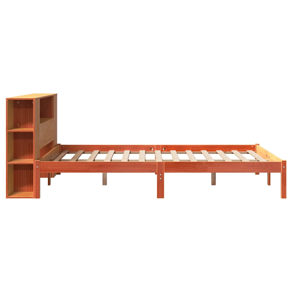 vidaXL Łóżko z regałem, bez materaca, 140x200 cm, lite drewno sosnowe