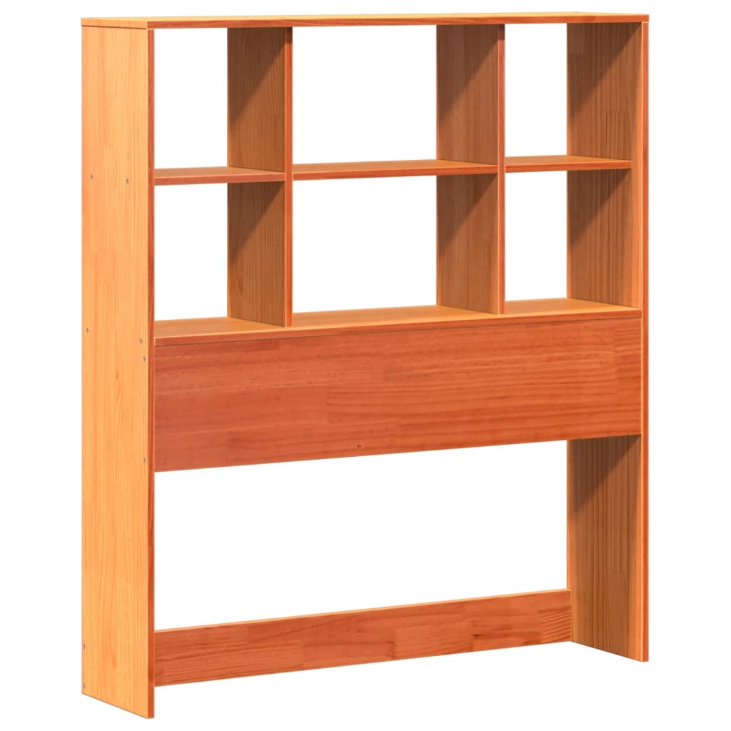 vidaXL Łóżko z regałem, bez materaca, woskowy brąz, 75x190 cm, sosnowe