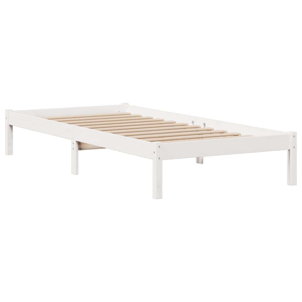 vidaXL Łóżko z regałem, bez materaca, białe, 75x190 cm, sosnowe