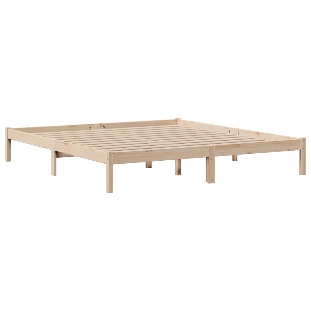 vidaXL Łóżko z regałem, bez materaca, 180x200 cm, lite drewno sosnowe
