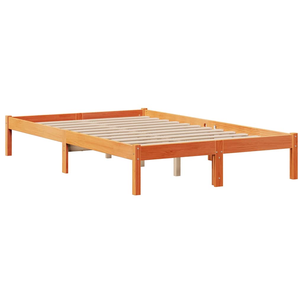 vidaXL Łóżko z regałem, bez materaca, 135x190 cm, drewno sosnowe