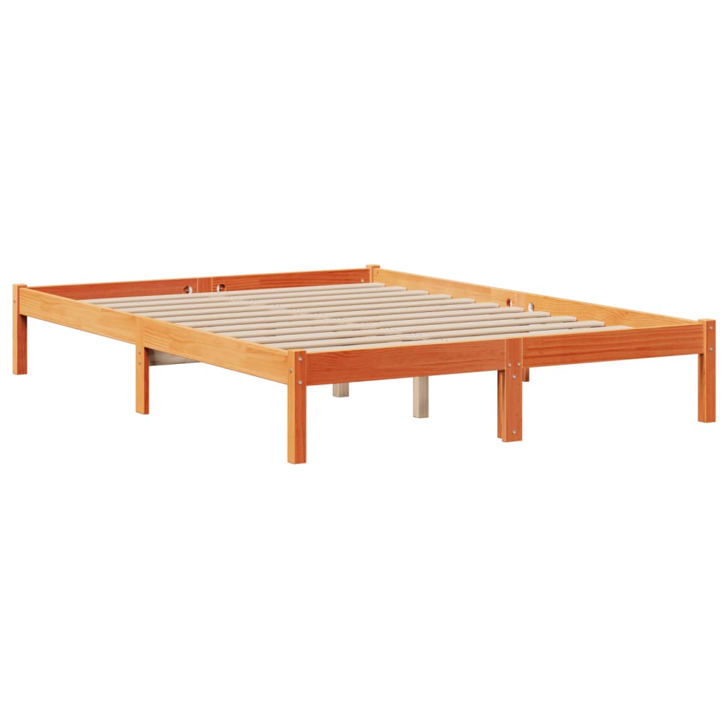 vidaXL Łóżko z regałem, bez materaca, 140x200 cm, lite drewno sosnowe