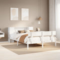 vidaXL Łóżko z regałem, bez materaca, białe, 150x200 cm, sosnowe