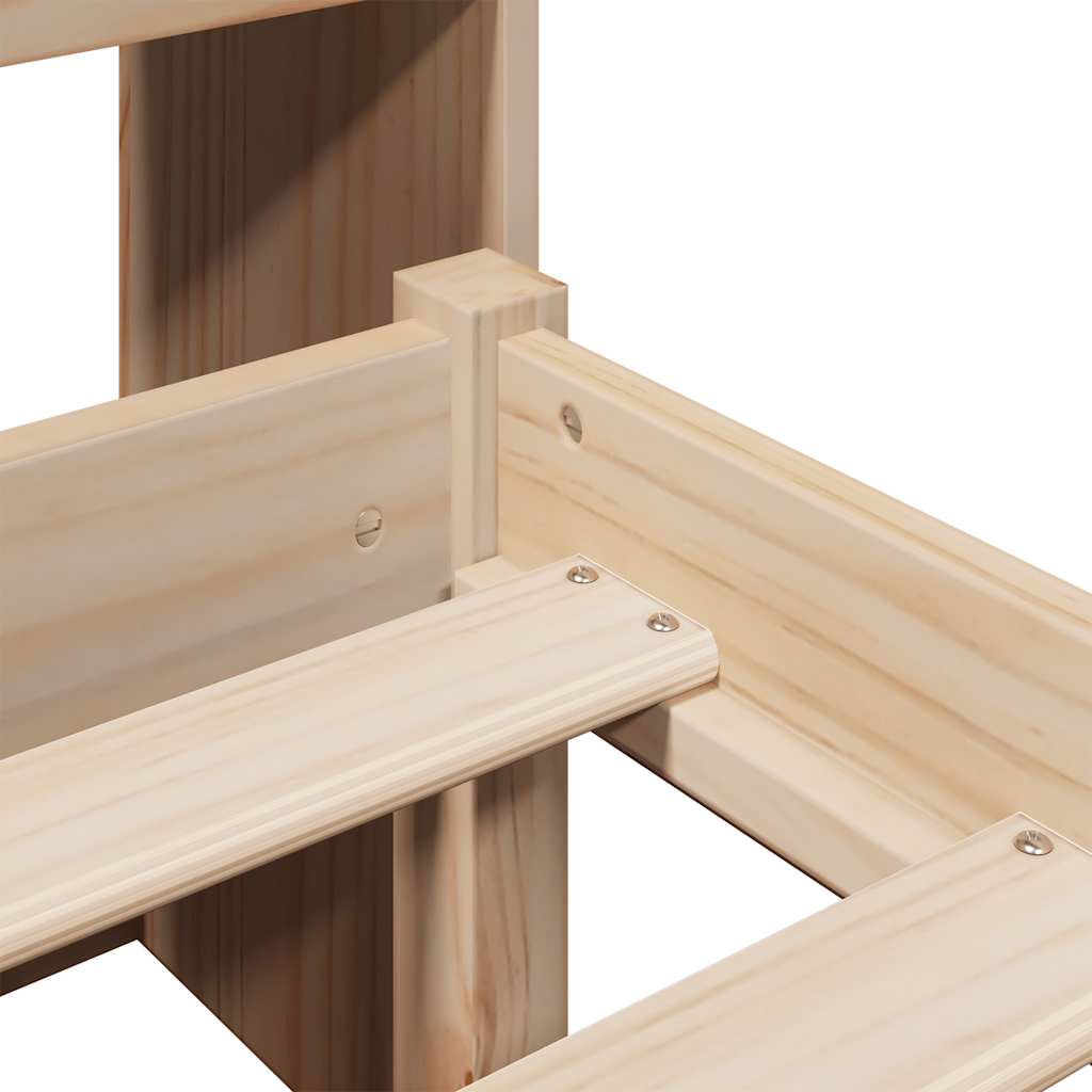 vidaXL Łóżko z regałem, bez materaca, 160x200 cm, lite drewno sosnowe