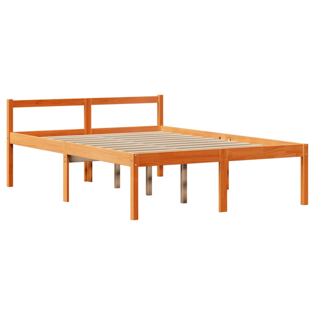 vidaXL Łóżko z regałem, bez materaca, woskowy brąz, 150x200 cm, sosna