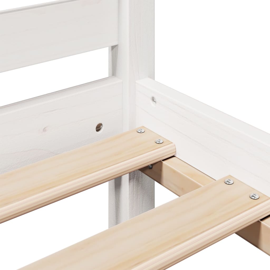 vidaXL Łóżko z regałem, bez materaca, białe, 140x200 cm, sosnowe