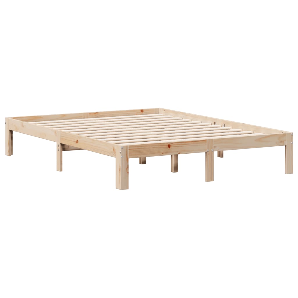 vidaXL Łóżko z regałem, bez materaca, 140x200 cm, lite drewno sosnowe