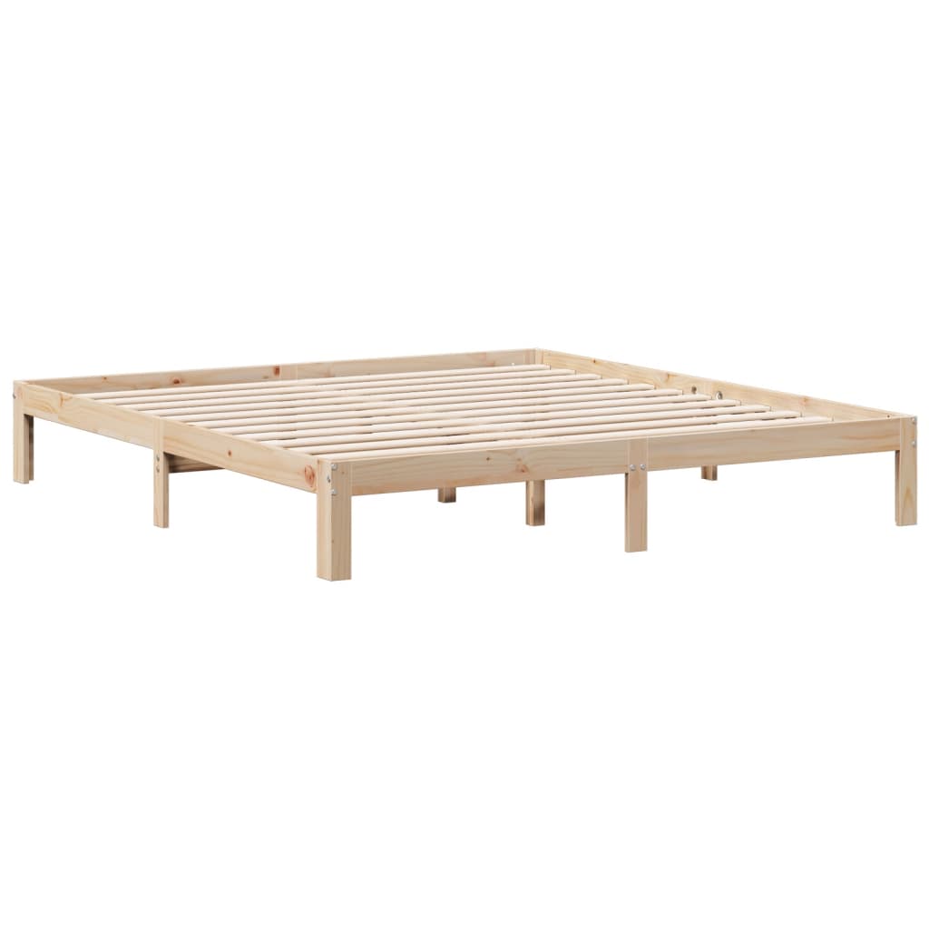 vidaXL Łóżko z regałem, bez materaca, 180x200 cm, lite drewno sosnowe