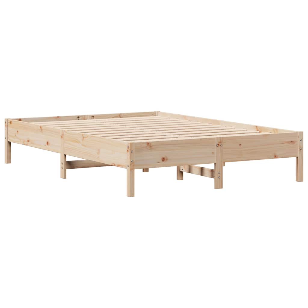 vidaXL Łóżko z regałem, bez materaca, 135x190 cm, drewno sosnowe