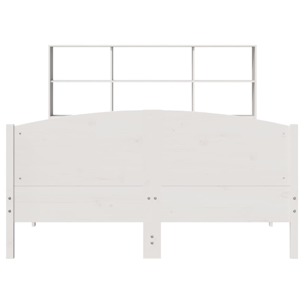 vidaXL Łóżko z regałem, bez materaca, białe, 140x200 cm, sosnowe