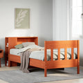 vidaXL Łóżko z regałem, bez materaca, woskowy brąz, 100x200 cm, sosna