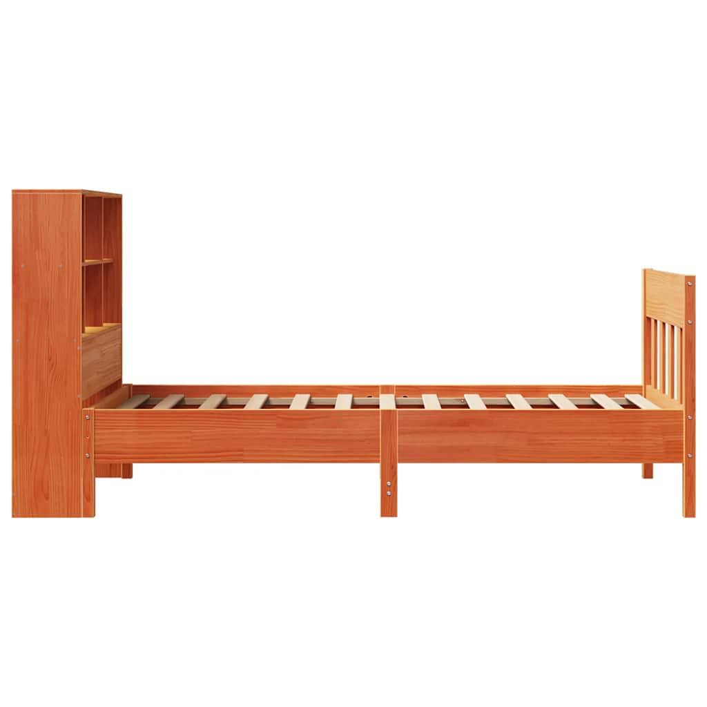 vidaXL Rama łóżka bez materaca, woskowy brąz, 75x190 cm, sosnowa