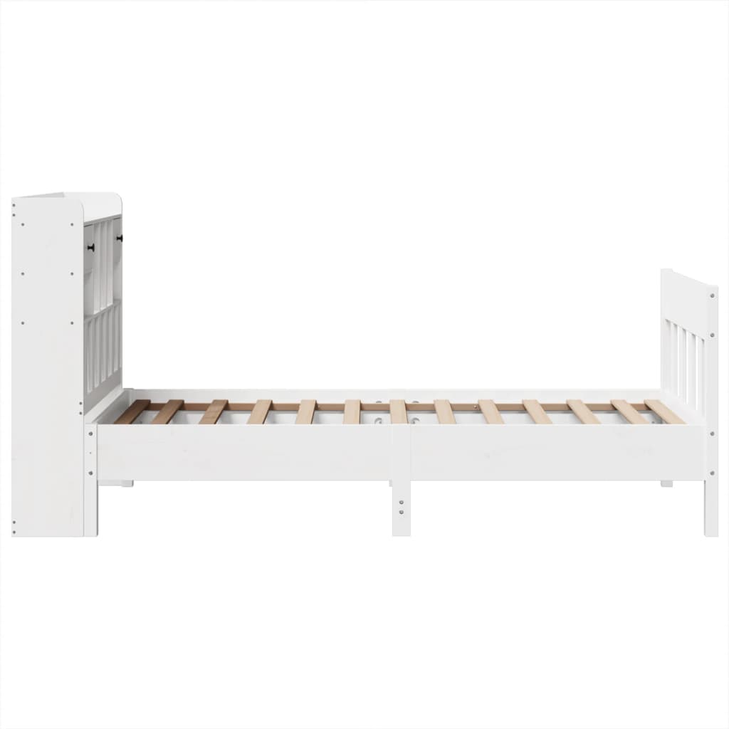 vidaXL Rama łóżka bez materaca, biała, 90x200 cm, lite drewno sosnowe