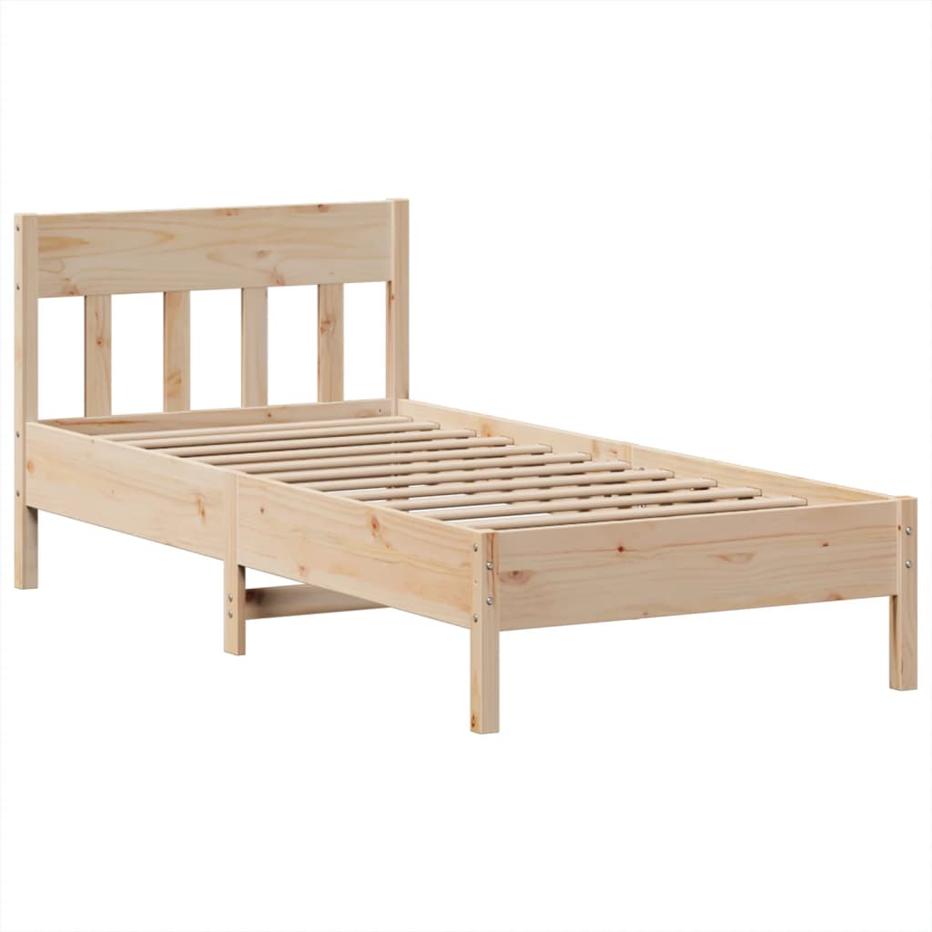vidaXL Rama łóżka bez materaca, 75x190 cm, lite drewno sosnowe