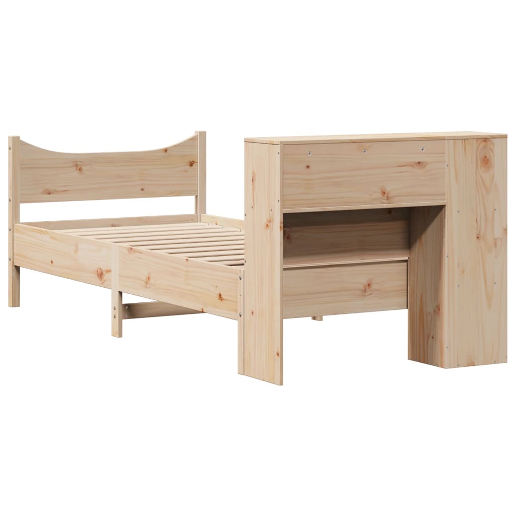 vidaXL Rama łóżka bez materaca, 75x190 cm, lite drewno sosnowe