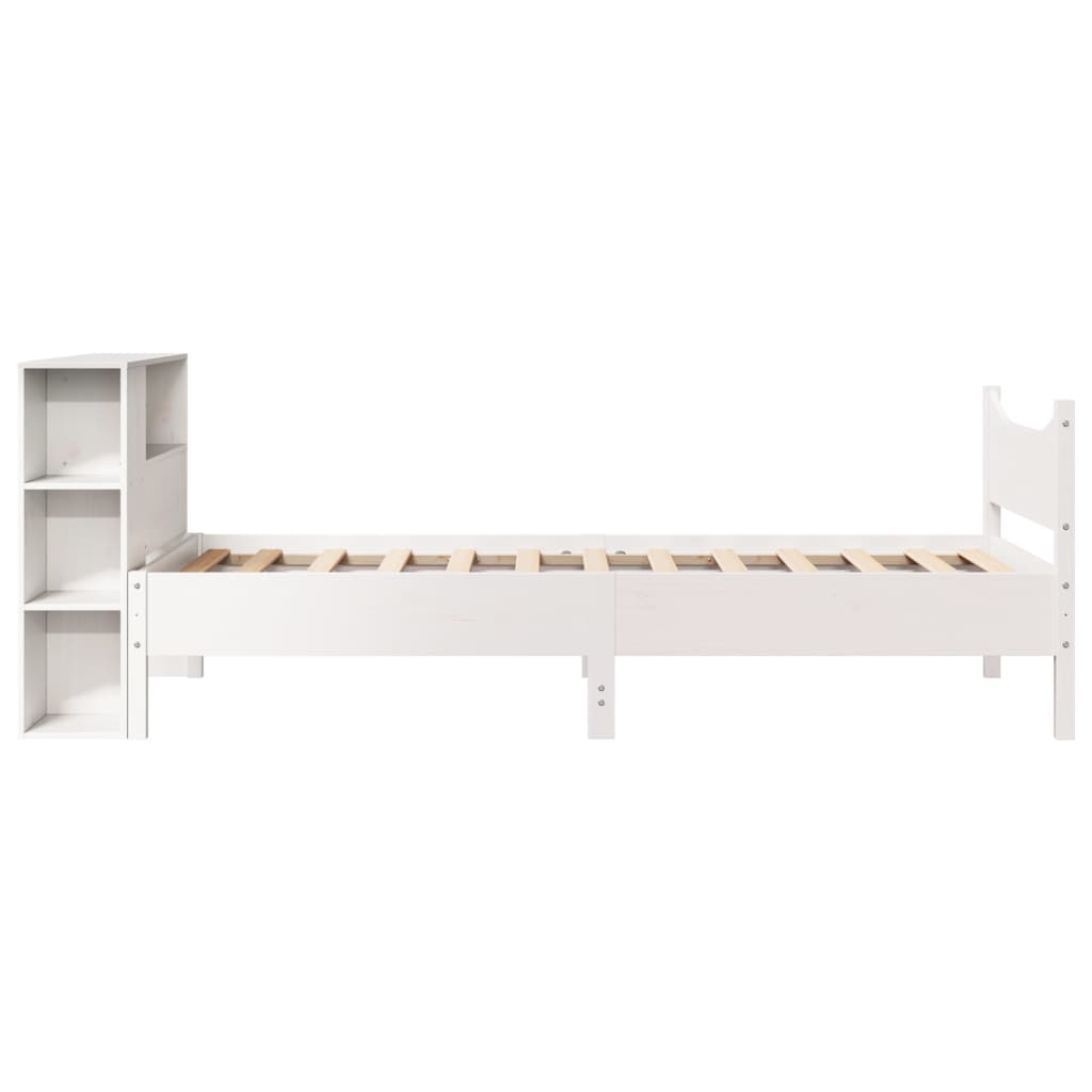 vidaXL Rama łóżka bez materaca, biała, 75x190 cm, lite drewno sosnowe