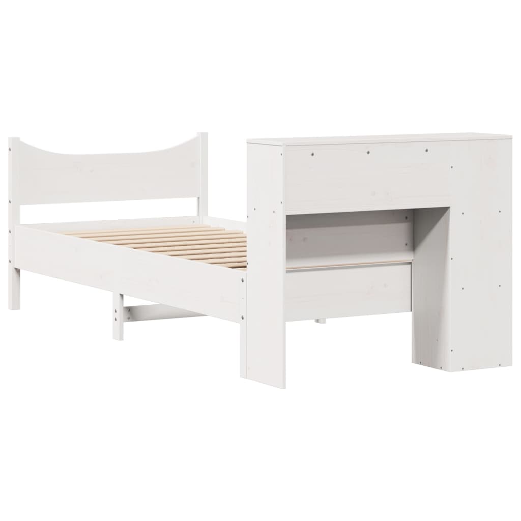 vidaXL Rama łóżka bez materaca, biała, 75x190 cm, lite drewno sosnowe