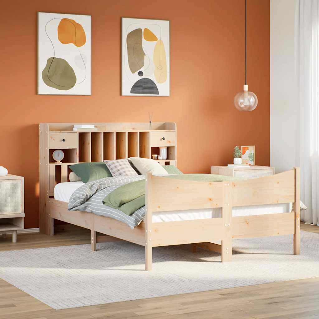 vidaXL Rama łóżka bez materaca, 140x200 cm, lite drewno sosnowe