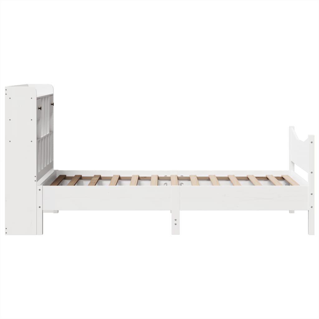 vidaXL Rama łóżka bez materaca, biała, 75x190 cm, lite drewno sosnowe