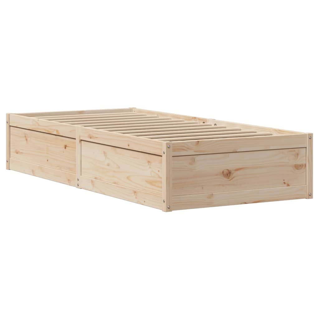 vidaXL Rama łóżka bez materaca, 75x190 cm, lite drewno sosnowe