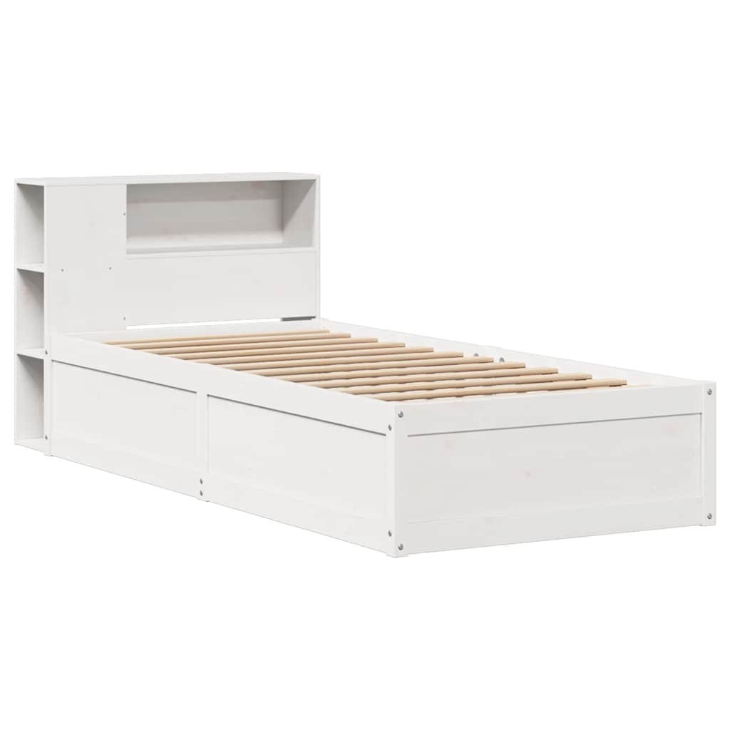 vidaXL Rama łóżka bez materaca, biała, 75x190 cm, lite drewno sosnowe