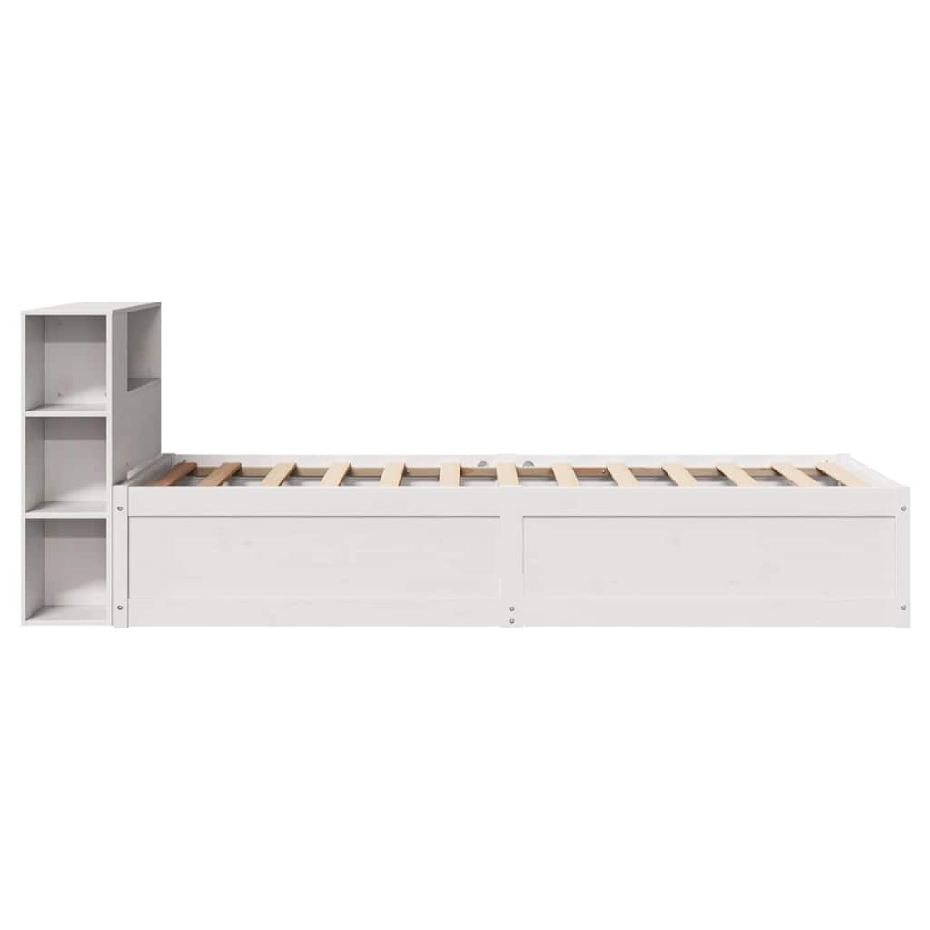 vidaXL Rama łóżka bez materaca, biała, 75x190 cm, lite drewno sosnowe