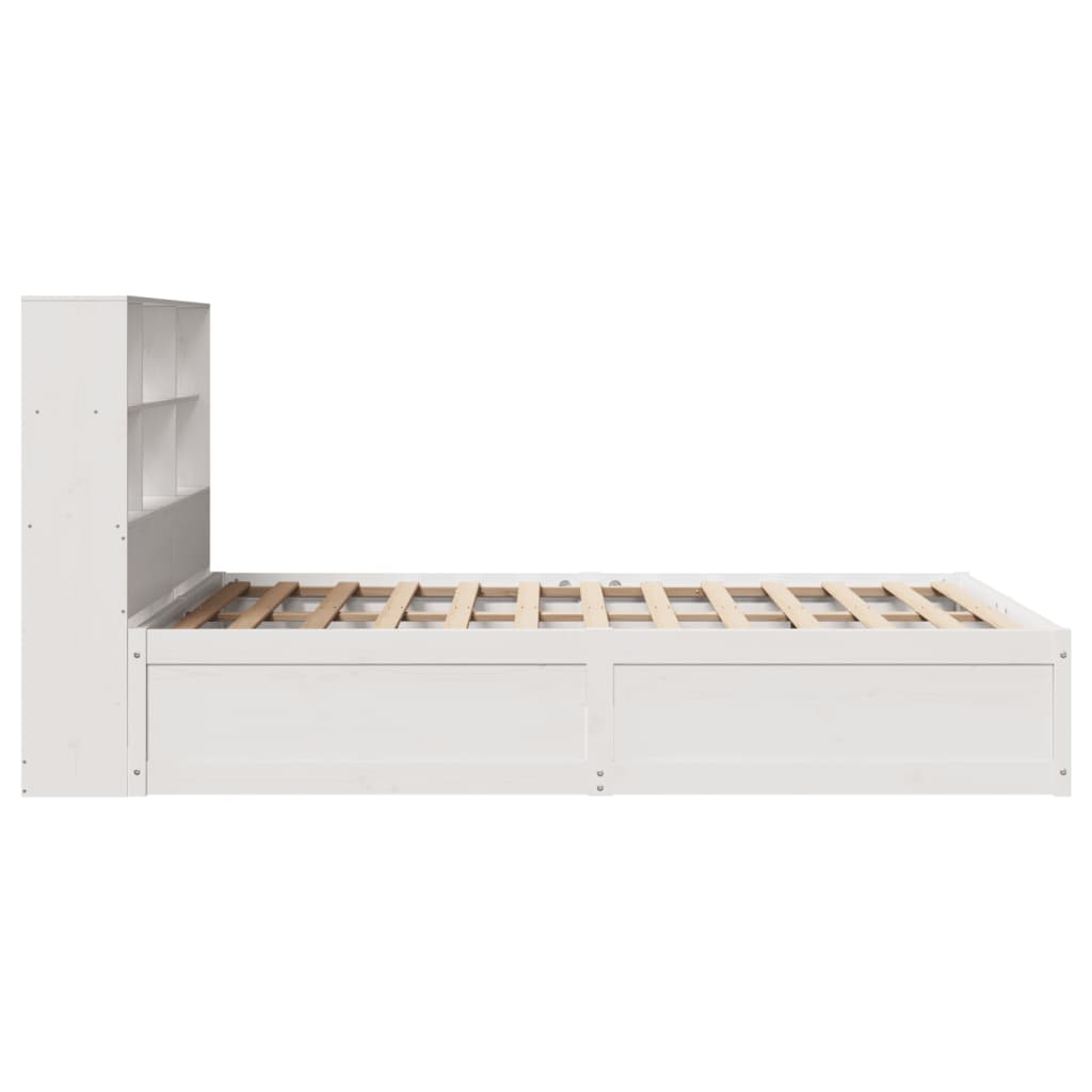 vidaXL Rama łóżka bez materaca, biała, 140x190 cm, lite drewno sosnowe