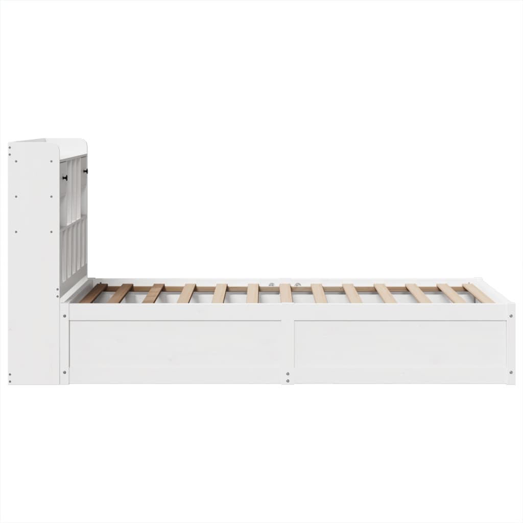 vidaXL Rama łóżka bez materaca, biała, 90x200 cm, lite drewno sosnowe