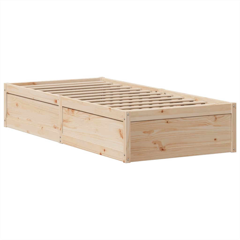 vidaXL Rama łóżka bez materaca, 75x190 cm, lite drewno sosnowe