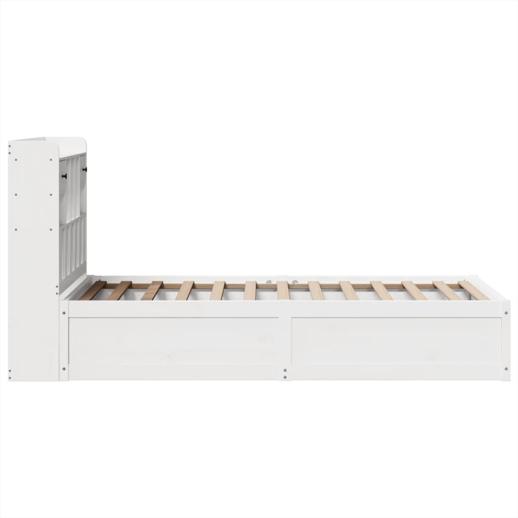 vidaXL Rama łóżka bez materaca, biała, 75x190 cm, lite drewno sosnowe