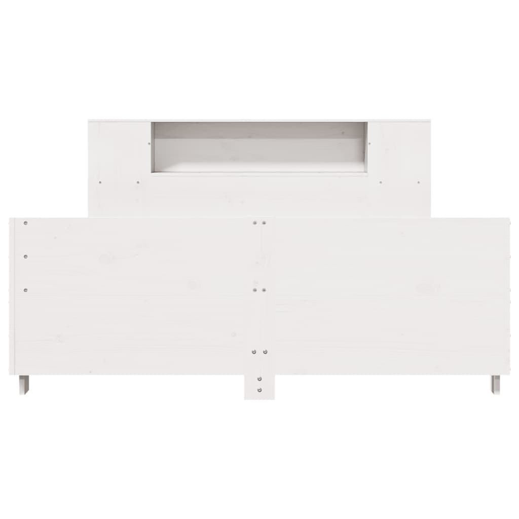 vidaXL Rama łóżka bez materaca, biała, 150x200 cm, lite drewno sosnowe