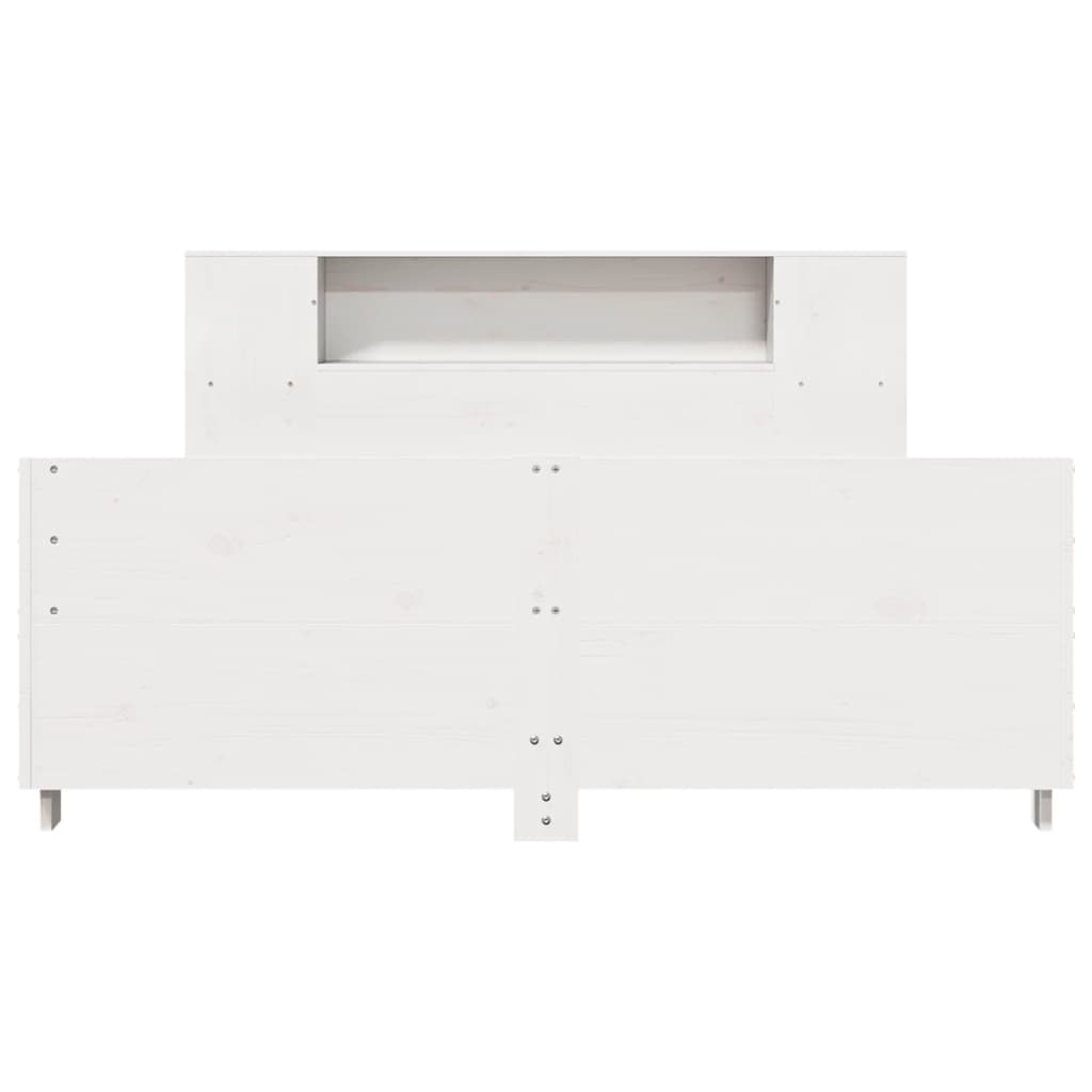 vidaXL Rama łóżka bez materaca, biała, 140x200 cm, lite drewno sosnowe