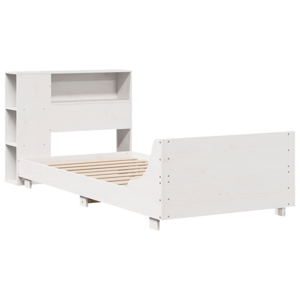 vidaXL Rama łóżka bez materaca, biała, 75x190 cm, lite drewno sosnowe