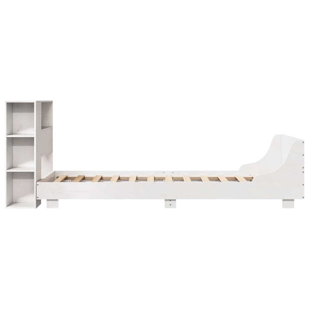 vidaXL Rama łóżka bez materaca, biała, 75x190 cm, lite drewno sosnowe