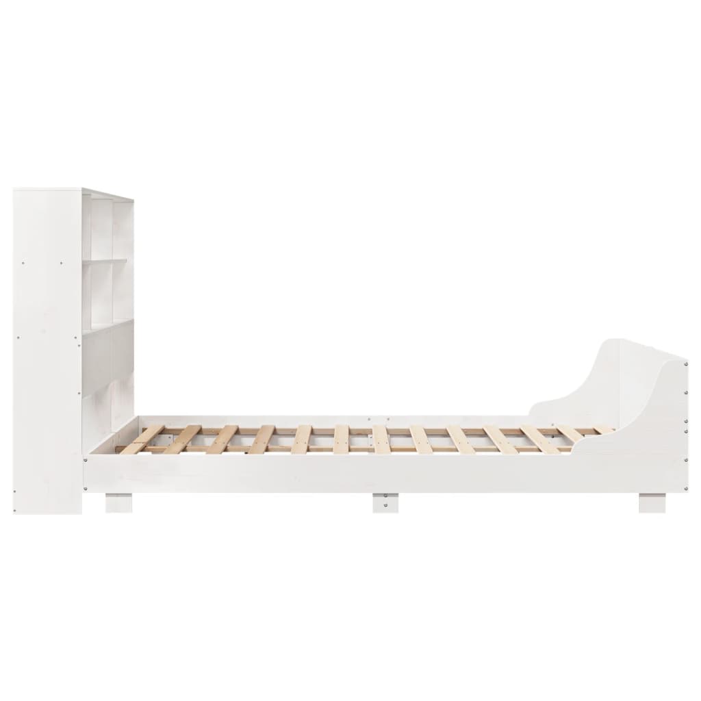 vidaXL Rama łóżka bez materaca, biała, 140x200 cm, lite drewno sosnowe