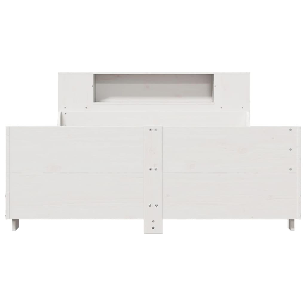 vidaXL Rama łóżka bez materaca, biała, 150x200 cm, lite drewno sosnowe