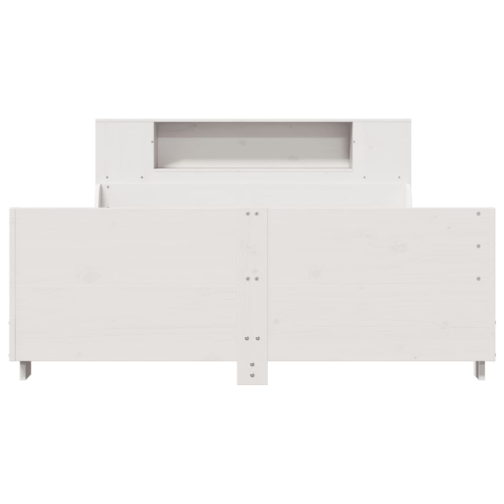 vidaXL Rama łóżka bez materaca, biała, 140x200 cm, lite drewno sosnowe