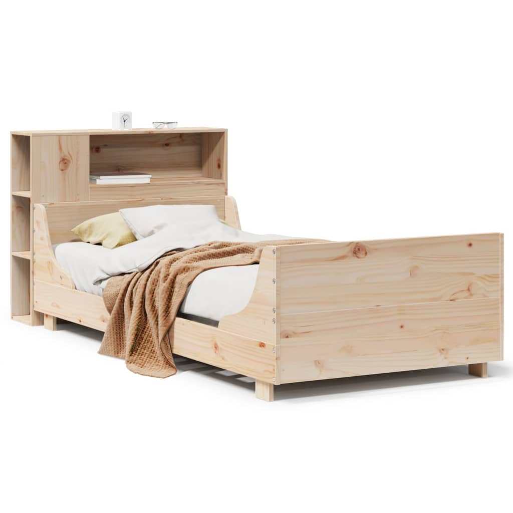 vidaXL Rama łóżka bez materaca, 75x190 cm, lite drewno sosnowe