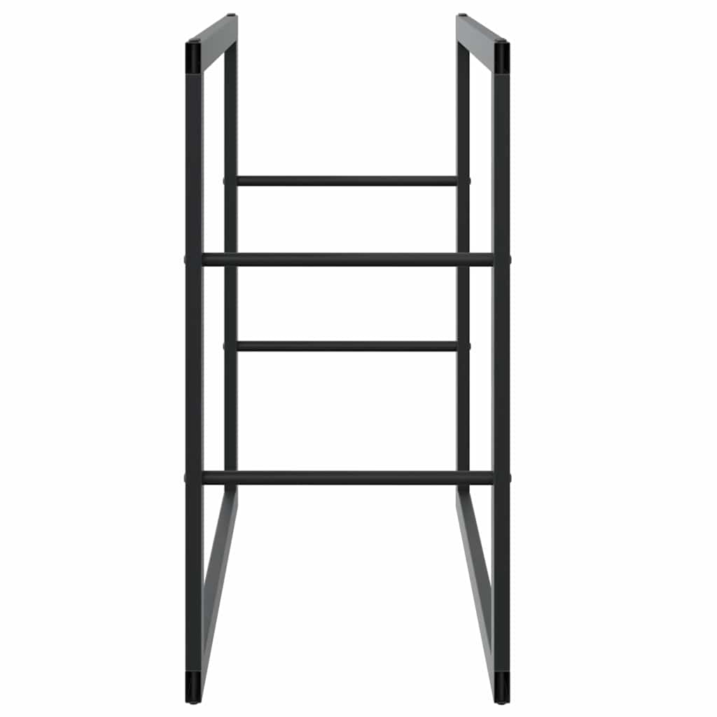 vidaXL Stojak na drewno opałowe czarny 55x30x61 cm stalowy