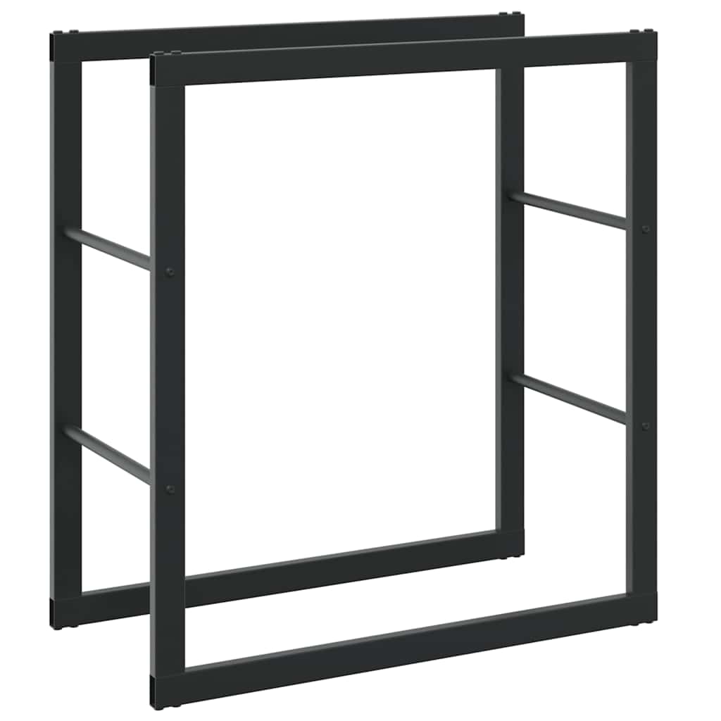 vidaXL Stojak na drewno opałowe czarny 55x30x61 cm stalowy