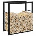 vidaXL Stojak na drewno opałowe czarny 55x30x61 cm stalowy