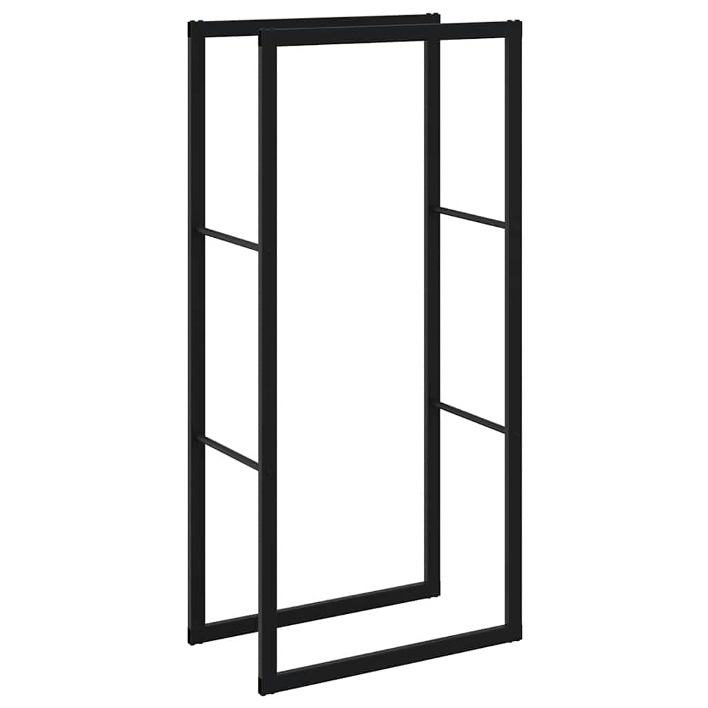 vidaXL Stojak na drewno opałowe czarny 55x30x116 cm stalowy