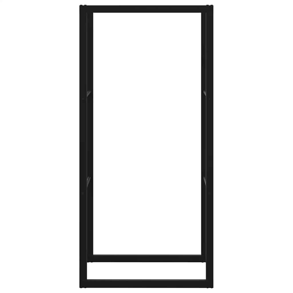 vidaXL Stojak na drewno opałowe czarny 55x30x116 cm stalowy