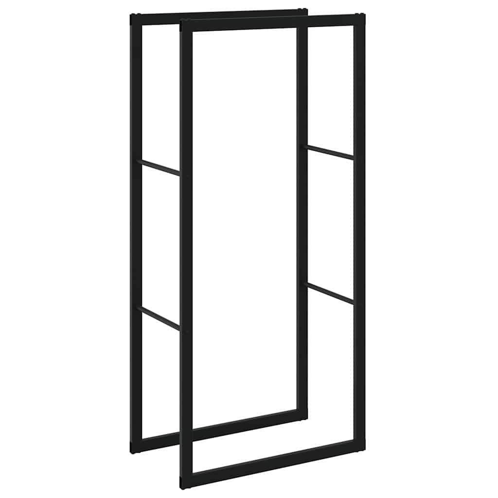 vidaXL Stojak na drewno opałowe czarny 55x30x116 cm stalowy